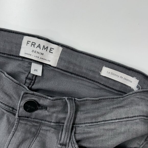 Frame Le Skinny De Jeanne Jeans Women’s Size 26 Grey Low Rise - Picture 6 of 8